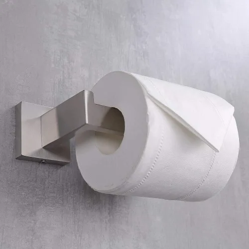 Vista 4 de TASTOS Soporte de Papel Higiénico de Níquel Cepillado, Dispensadores y Colgadores de Rollo de Papel Higiénico Montados en Pared para Baño y Cocina
