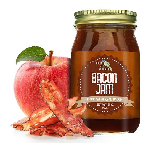 Vista 7 de Green Jay Gourmet Mermelada de Tocino y Jalapeño – Crema clásica para hamburguesas, sándwiches, tostadas, charcutería – Sabor dulce y salado