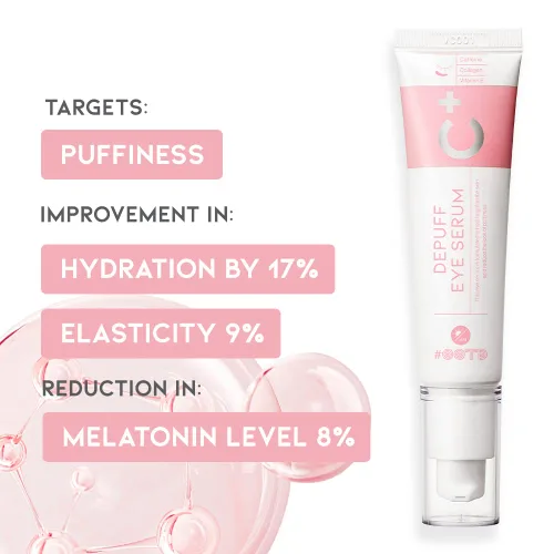 Vista 3 de Suero de crema de ojos con cafeína para ojeras, hinchazón y bolsas en los ojos, tratamiento reafirmante para hombres y mujeres con colágeno