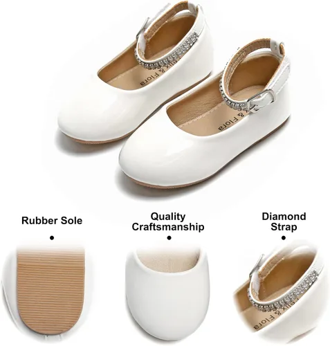 Vista 4 de Felix Flora Zapatos de vestir para niña con flores zapatos planos para niña para fiesta escuela boda