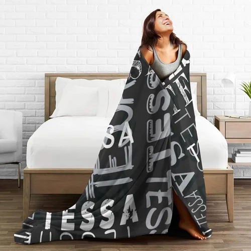 Vista 3 de Manta personalizada con texto y nombre para adultos y niños, regalo para cumpleaños, boda, día de San Valentín (30 x 40 pulgadas)
