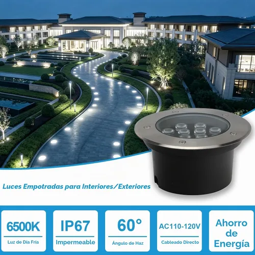 Vista 3 de Luces LED para exteriores de 7 pulgadas, luces LED de paisaje de Blanco