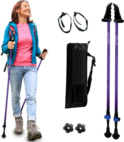 Vista 26 de York Nordic Motivator - Bastones de caminata para equilibrio y rehabilitación - Agarres de estabilidad patentados - Ligeros, ajustables y plegables