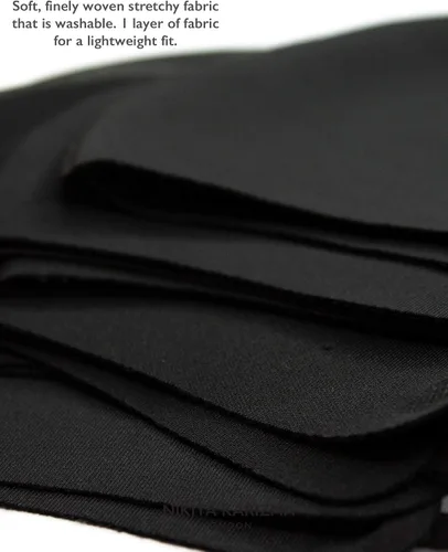 Vista 6 de KARIZMA Mascarillas Faciales de Tela Wardrobe para Mujer, Paquete de 6. 6 Máscaras Faciales Negras Suaves como la Mantequilla, Tela Lavable