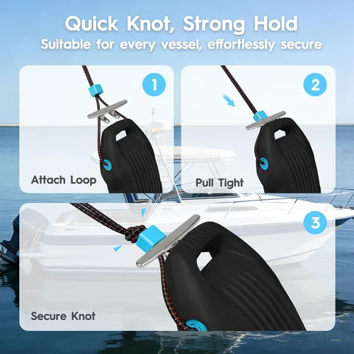 Vista 7 de AWEMUFA Defensas de Barco Fáciles de Instalar Parachoques para Atraque Defensa Ideal para Pontón, Lobina, Moto Acuática y Barcos de Pesca