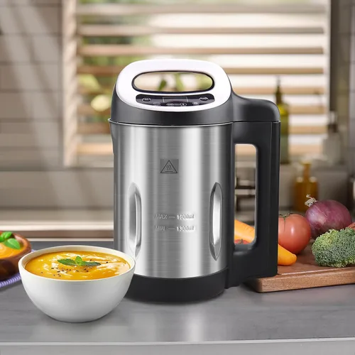 Vista 11 de Fabricante de sopa Potlimepan 1.6 L, Multifunción 4 en 1 y licuadora de sopa y batidos con panel de control inteligente, fabricante de sopa caliente