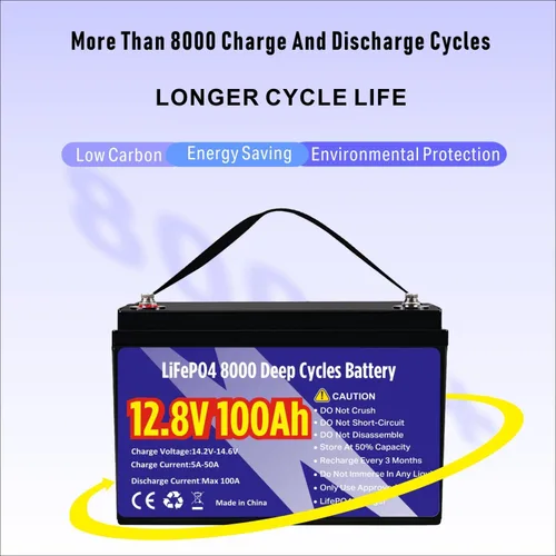 Vista 7 de Batería de litio LiFePO4 de 12 V 100 Ah, grupo 31 1280 Wh, batería de fosfato de hierro y litio de más de 8000 ciclos profundos, larga vida útil