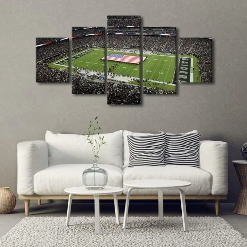 Vista 136 de TUMOVO Allegiant Stadium Arte de Lienzo para Pared de Sala de Estar Equipo de Fútbol Americano Pintura Moderna Nevada Las Vegas Cuadro Deportivo