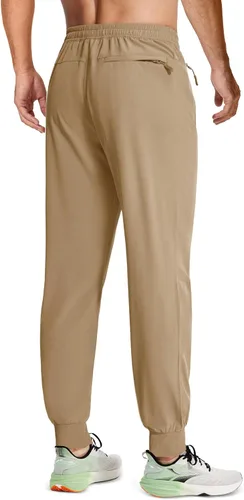 Vista 2 de MAGCOMSEN Pantalones deportivos para hombre con bolsillos con cremallera, pantalones deportivos ligeros para senderismo, correr, entrenamiento