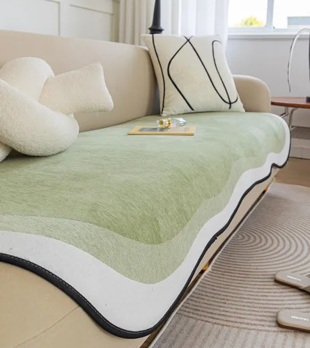 Vista 10 de vctops Funda de sofá de lujo en degradé, antideslizante, de felpilla, súper suave, protector de muebles, para sala de estar y dormitorio