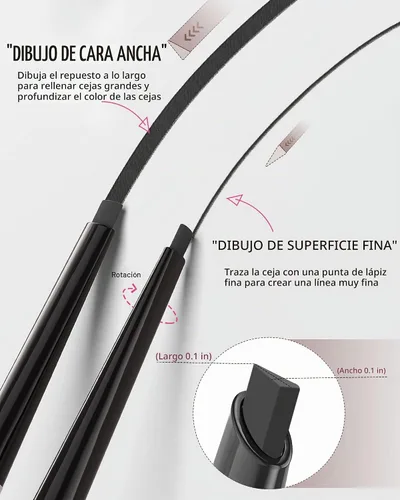 Vista 4 de Yfulfill Lápices de cejas negros para cabello negro, cejas más definidas Lápiz de cejas impermeable color negro para cabello naturalmente negro.