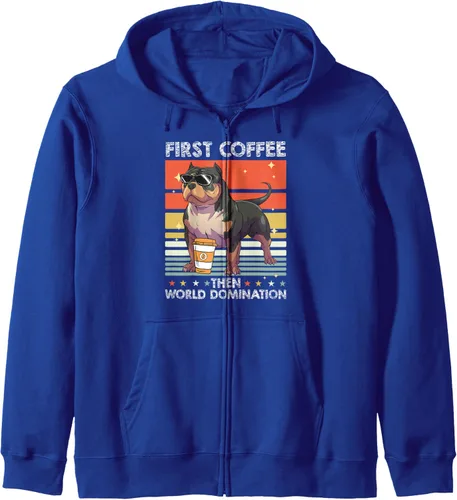 Vista 3 de Bulldog Coffee Breed Dog - Pet American Bully Zip Hoodie