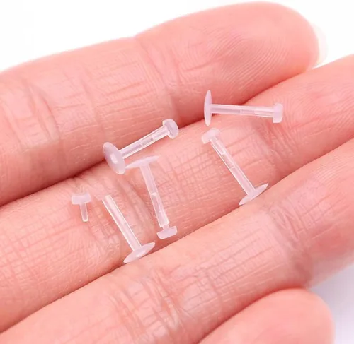 Vista 6 de Clear Retainer Septum 16G Plastic Septum Ring Retainer Plastic Hoop Earrings Piercing Retainer Horseshoe Piercing Jewelry