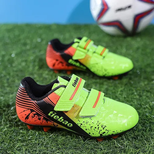 Vista 6 de MiFeloo Botas de fútbol para niños, deportes al aire libre, HGAG, zapatos de entrenamiento para niños y niñas, zapatos de entrenamiento