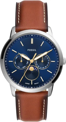 Vista 25 de Fossil Neutra - Reloj cronógrafo de cuarzo de acero inoxidable y cuero para hombre Pulsera negra/marrón