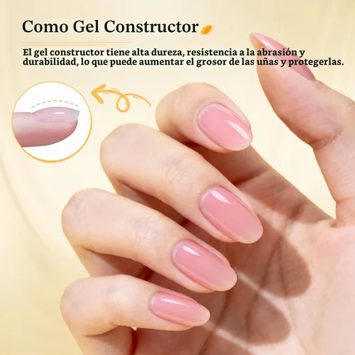 Vista 7 de JODSONE Gel constructor 3 en 1, base constructora transparente de 0.55 onzas, esmalte de uñas para fortalecer y construir uñas, solución