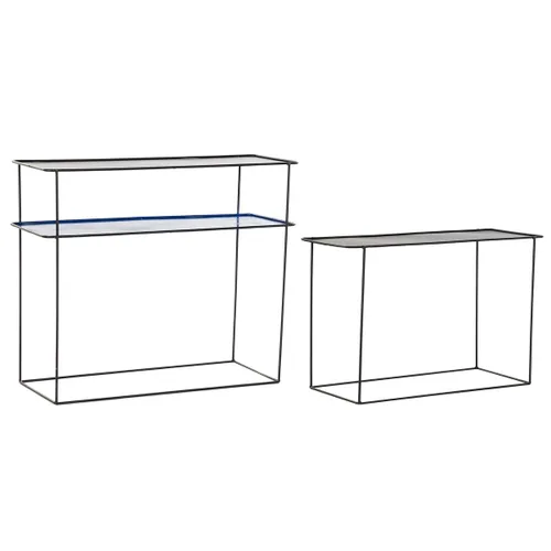 Vista 2 de Juego de muebles DKD Home Decor Azul Negro 70 x 27 x 45 cm 40 x 27 x 45 cm 80 x 27 x 65 cm 80 x 27,5 x 65 cm
