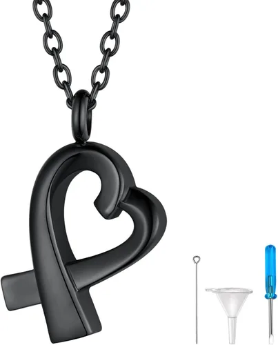 Vista 248 de FindChic Collares personalizados con urna para cenizas, barra vertical, gato, luna, reloj de arena, garra de perro, acero inoxidable, chapado en oro