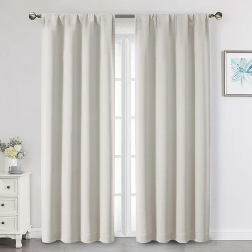 Vista 190 de Cortinas opacas para dormitorio, sala de estar, juego de 2 paneles de 54 pulgadas de largo, cortinas de oscurecimiento de habitación con aislamiento