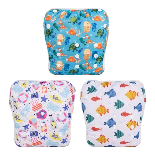 Vista 24 de ALVABABY - Pañales de natación (2 unidades, reutilizables)