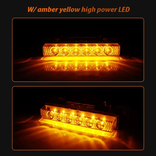 Vista 4 de ADIIL 5 luces de marcador de techo de cabina para camiones Volvo 2004 VN Luces ámbar con lente ámbar
