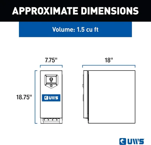 Vista 3 de UWS EC20032 Caja de herramientas de aluminio de pared pesada de aluminio de 18 pulgadas con 5 cajones