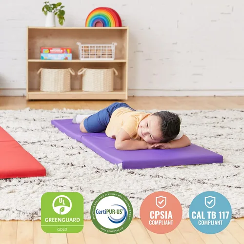 Vista 6 de ECR4Kids SoftZone - Alfombrillas plegables de descanso arcoíris, colchoneta para dormir, surtido, 5 piezas