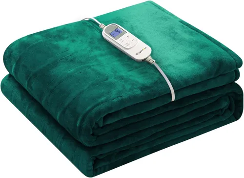 Vista 24 de Wapaneus Manta térmica eléctrica con bolsillo para los pies, con 10 niveles de calefacción y 4 ajustes de temporizador, 4 horas de apagado