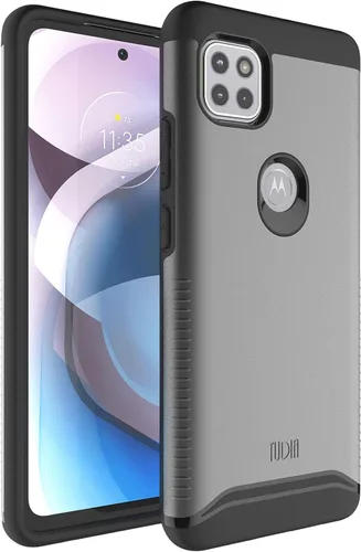 Vista 8 de TUDIA DualShield - Funda para teléfono Motorola One 5G ACE 2021, [Fusionar] a prueba de golpes, grado militar, doble capa, resistente, delgada