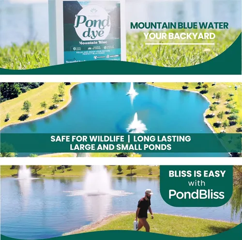 Vista 7 de Mountain Blue Pond Dye, Fish Safe Concentrado de 1 acre para estanques ornamentales y ganaderos - Tinte líquido de 1 cuarto de galón (32 onzas)