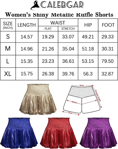 Vista 8 de Pantalones cortos metálicos elásticos de cintura alta para yoga, baile, gimnasio, cortos, atléticos, brillantes, para correr, para ir al club