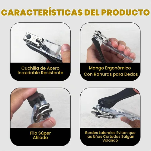 Vista 4 de EZ Grip 360 Grados Rotary cortador de uñas, recortador de acero inoxidable y, con lima de uñas integrada