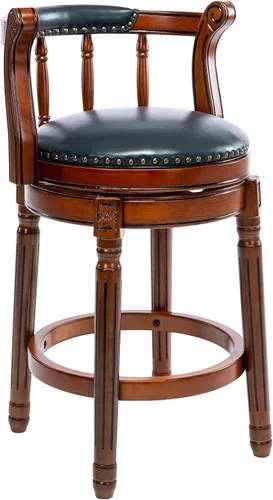 Vista 17 de CozyRain Taburetes de bar modernos taburetes giratorios, encimera de cocina tapizado de piel auténtica con reposapiés para el hogar, cocina, comedor