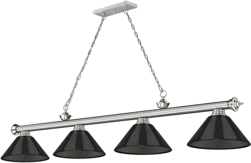 Vista 7 de Z-Lite 2306-4BN-ARS - Colgante de billar Cordon, 4 luces, 240 vatios totales, níquel cepillado