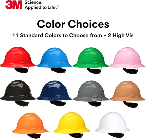 Vista 8 de 3M Hard Hat SecureFit H-800 Series Casco de seguridad estilo ala completa con sensor Uvicator, suspensión de trinquete de difusión de presión de 4