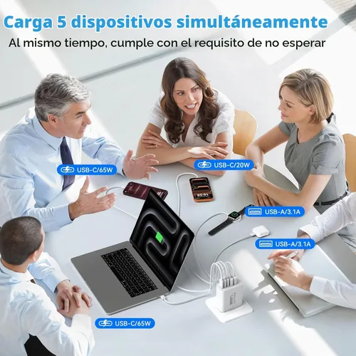Vista 3 de Bloques de carga USB C, cargador súper rápido USB tipo C para iPhone 18 Pro 2-Blanco