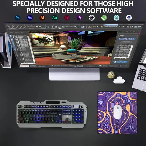Vista 3 de X-Raypad Aqua Control Plus ROB - Alfombrilla de mouse para juegos de ultra alta precisión con velocidad perfecta y capacidad de control
