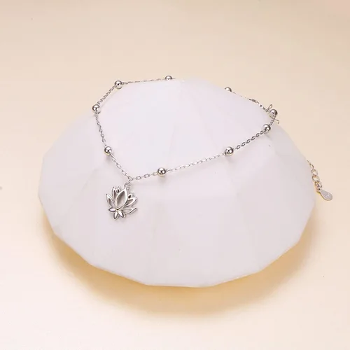Vista 3 de Daochong - Tobillera de plata esterlina S925 ajustable, para mujer