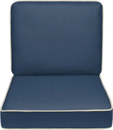 Vista 22 de Quality Outdoor Living - Cojín profundo para asiento y respaldo, 23 x 26 pulgadas, menta