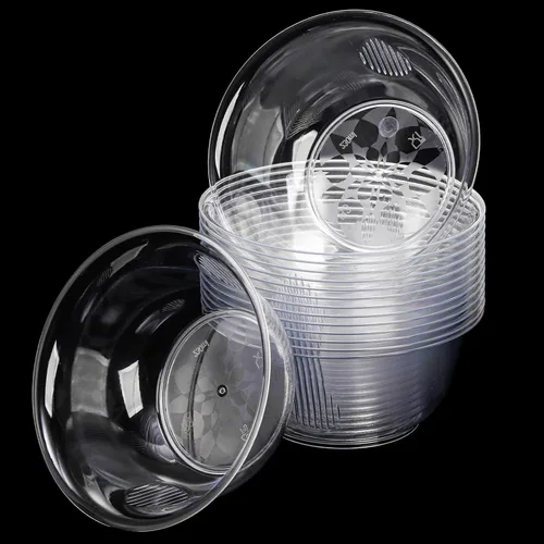 Vista 8 de ZAVOOS Paquete de 120 cuencos de plástico transparente de 8 onzas, pequeños cuencos de plástico duro para postres a granel para fiestas, mini tazón