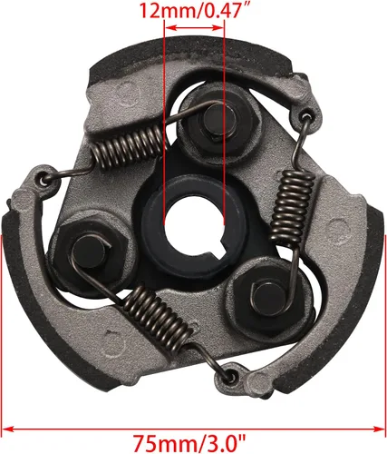 Vista 2 de WOOSTAR Pastilla de embrague con 3 muelles de repuesto para Minimoto de bolsillo Coolster, moto de cross para niños, ATV, Dirt Bike, 2 tiempos, 47