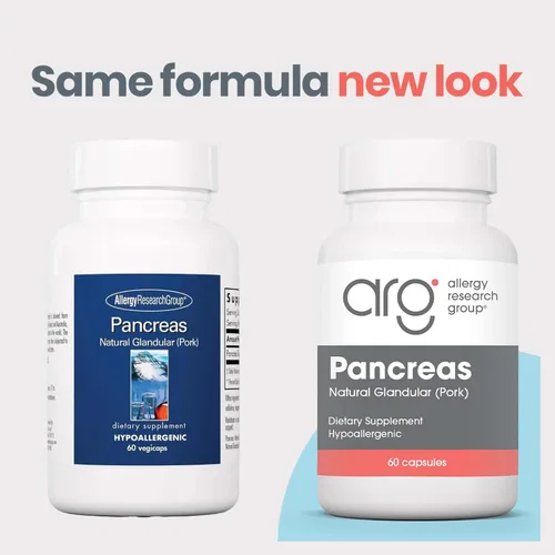 Vista 2 de Allergy Research Group ARG Pancreas Natural Glandular – Apoya la actividad saludable del páncreas, inmune y digestiva – 425 mg por porción – Tejido
