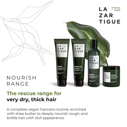 Vista 5 de Lazartigue Nourish - Champú bajo 2 en 1, mantecas de karité y babasú, nutrición intensiva para cabello seco, vegano, sin sulfatos y silicona, 5.1