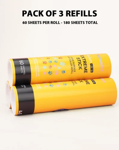 Vista 3 de Rodillo de pelusa grande de 8 pulgadas para Scotch-Brite 50% más pegajoso rodillo de pelusa de superficie grande, 60 hojas por recambio, paquete