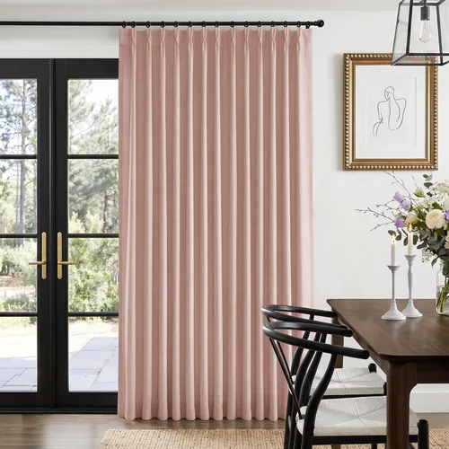 Vista 23 de 100% Blackout Shield Cortinas opacas con textura y aspecto de lino de 72 pulgadas de largo, juego de 2 paneles de cortinas opacas de lino sintético