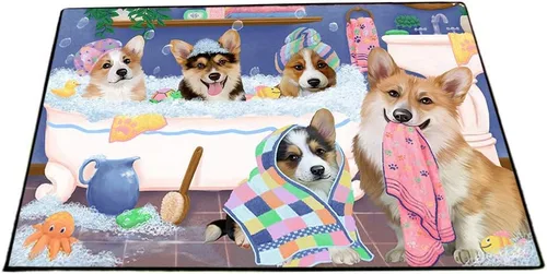 Vista 8 de Doggie of the Day Corgi Dogs Floor Mat - 4th of July Independence Day - Best Dog Doormat - Protector Decor - Unique Portrait Art - Premium Quality