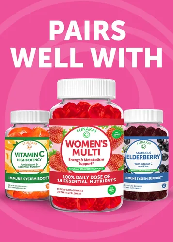 Vista 8 de Lunakai Gomitas prebióticas + probióticas fabricadas en Estados Unidos para mujeres y hombres, alta potencia, 5 mil millones de UFC con fibras