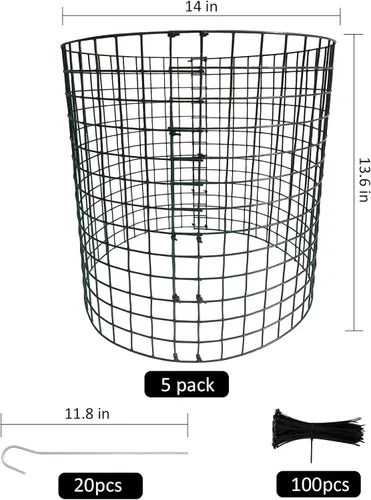 Vista 2 de Jaulas de metal para plantas, paquete de 5 protectores de plantas de animales, jaulas de metal para mantener a los animales fuera, protección