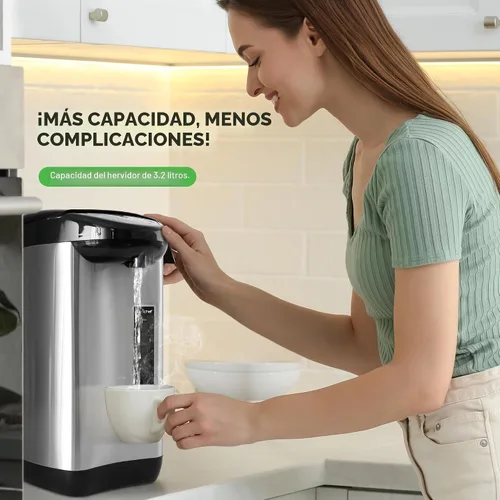 Vista 5 de NutriChef Olla de urna de agua caliente aislada de acero inoxidable, dispensador automático y manual, caldera automática, cierre de bloqueo