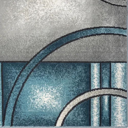 Vista 6 de LUXE WEAVERS Art Deco - Alfombra geométrica azul de 6 x 9 pulgadas